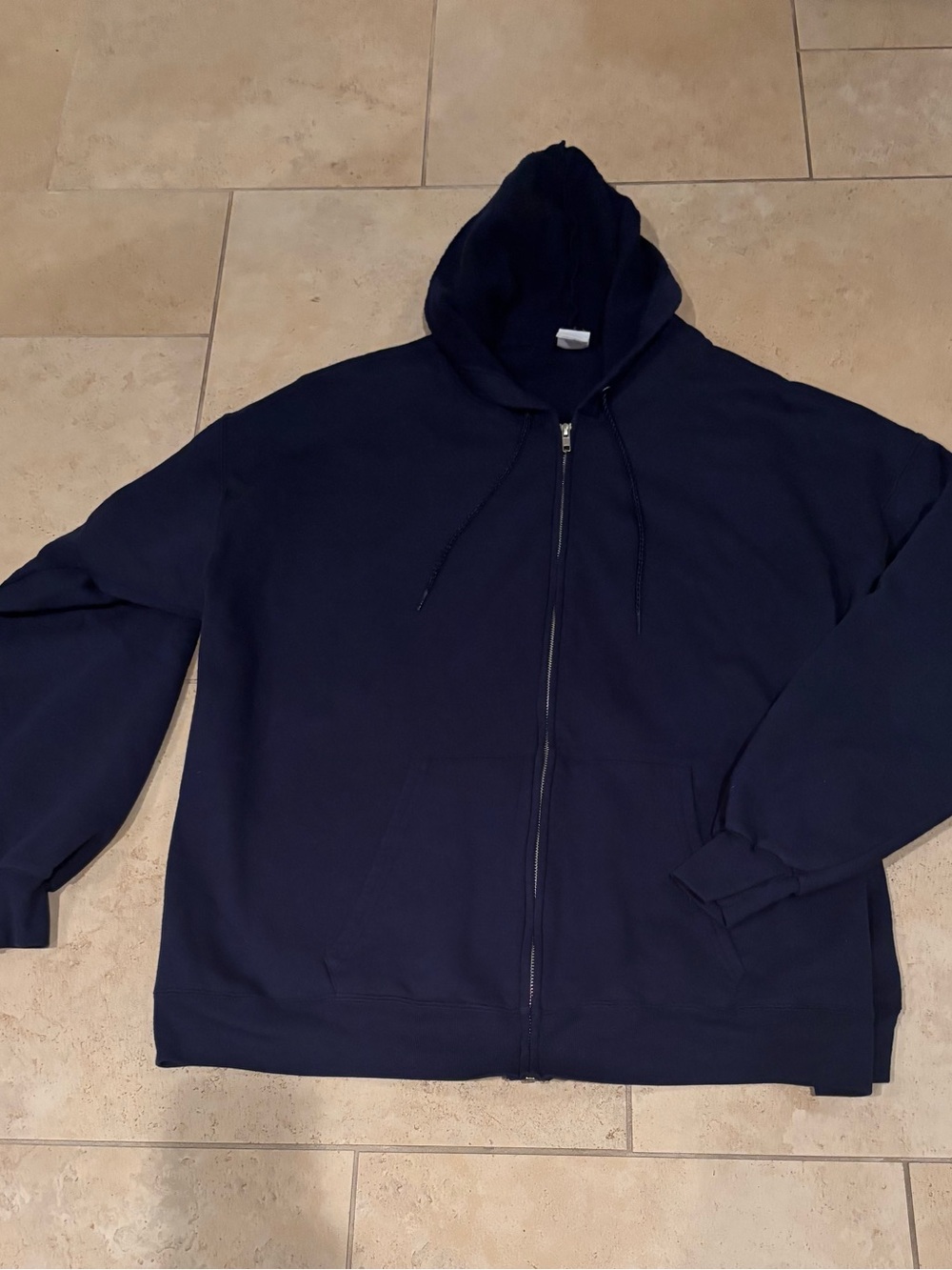 Hanes Ecofriendly Men's Navy Full-Zip Fleece Hoodie Sweatshirt Cardigan XXL